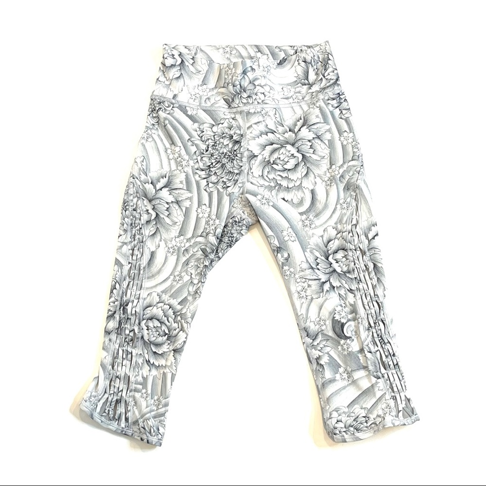 lululemon athletica Gray Floral Leggings